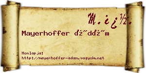 Mayerhoffer Ádám névjegykártya